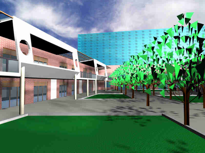 Vista prospettica della corte interna